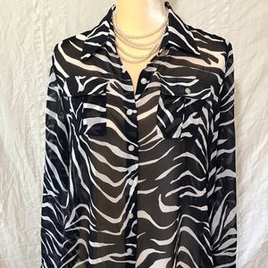 Blue and white Jones New York top